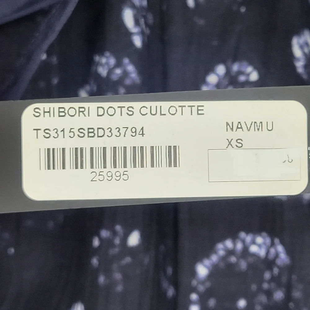 NWT Tibi Shibori printed crinkled cotton silk-blend culottes, Size XS